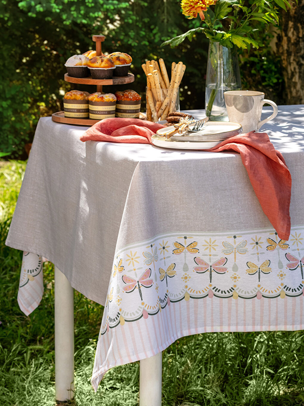 Butterfly Patterned Table Cloth 150x200 Cm -S2KY02Z8-F9C