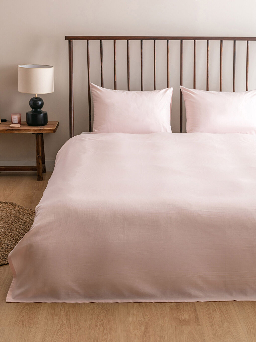 Pembe Düz Çift Kişilik Pike 200x220 cm