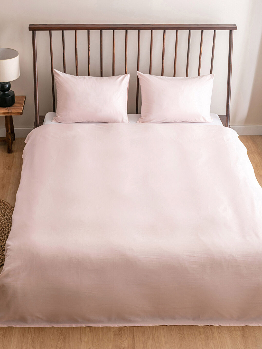 Pembe Düz Çift Kişilik Pike 200x220 cm-1