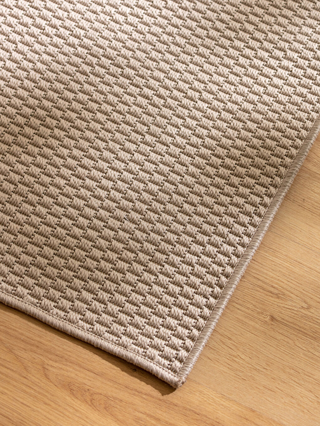 Bej Kendinden Desenli Dokuma Halı 80x150 cm-1