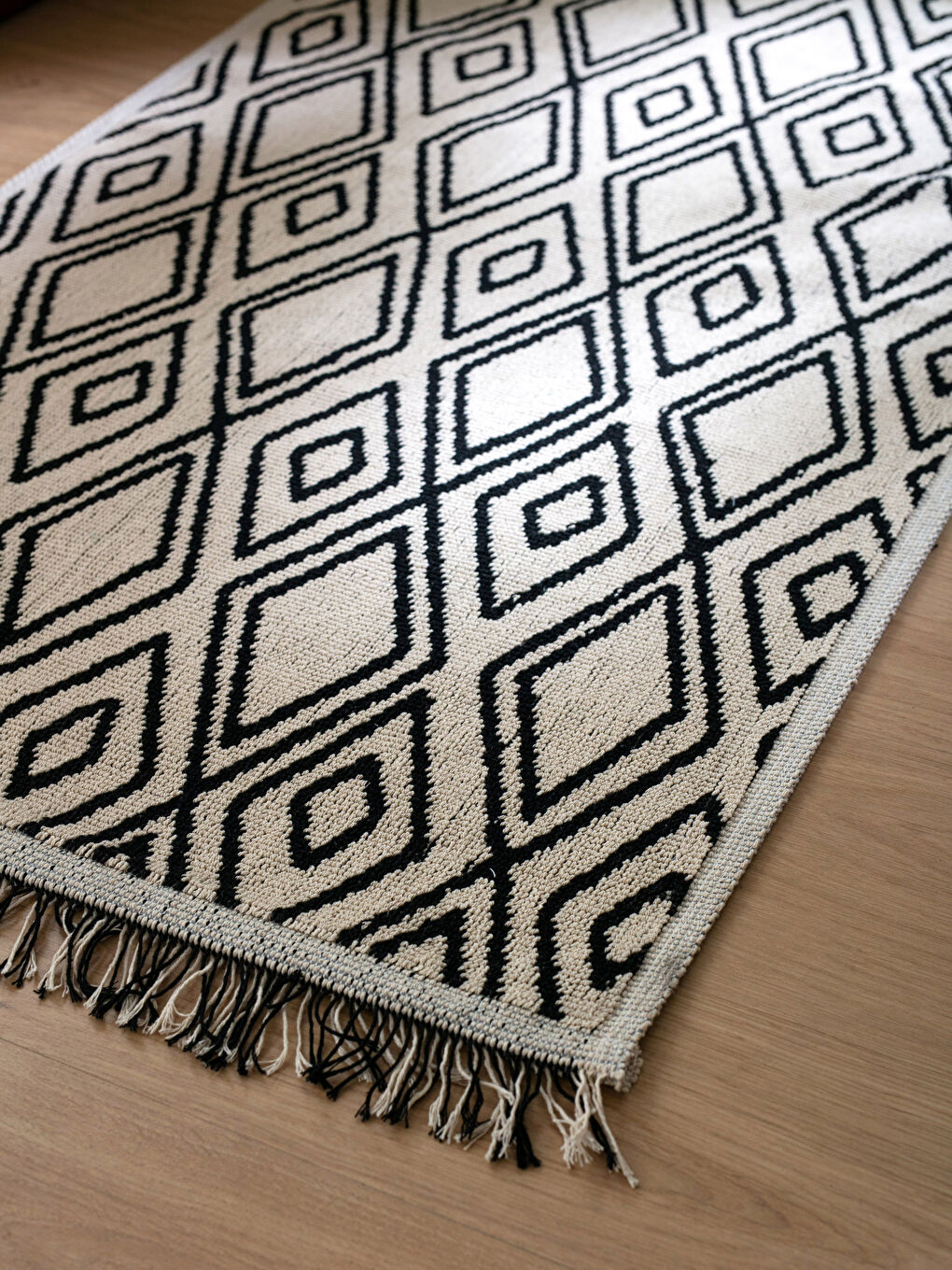 Covor Kilim cu Model Geometric și Franjuri 80x150 cm-1