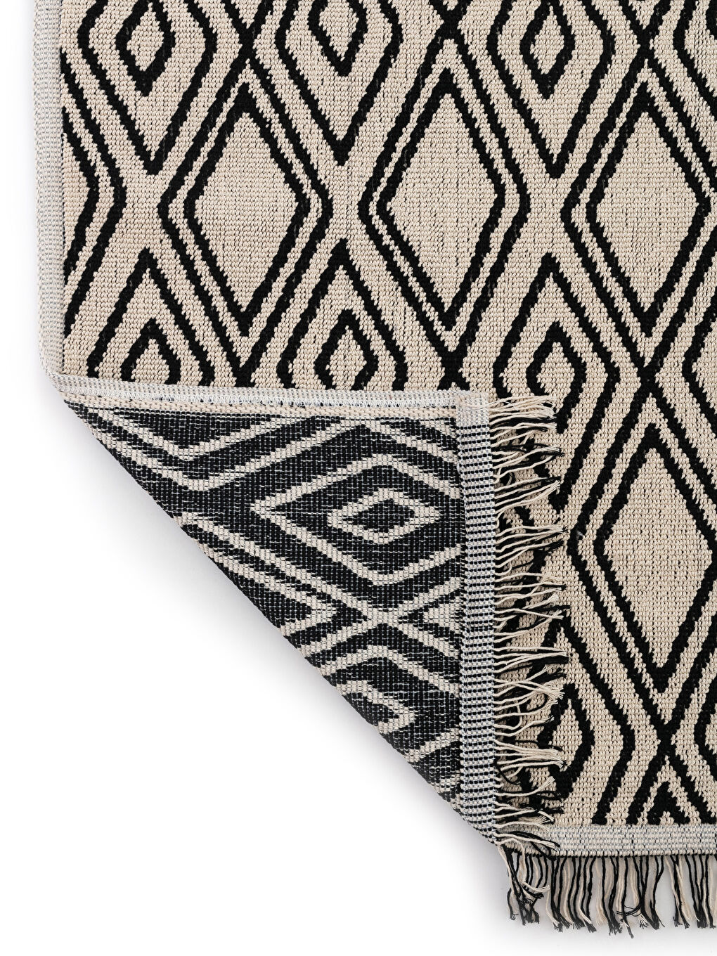 Covor Kilim cu Model Geometric și Franjuri 80x150 cm-2