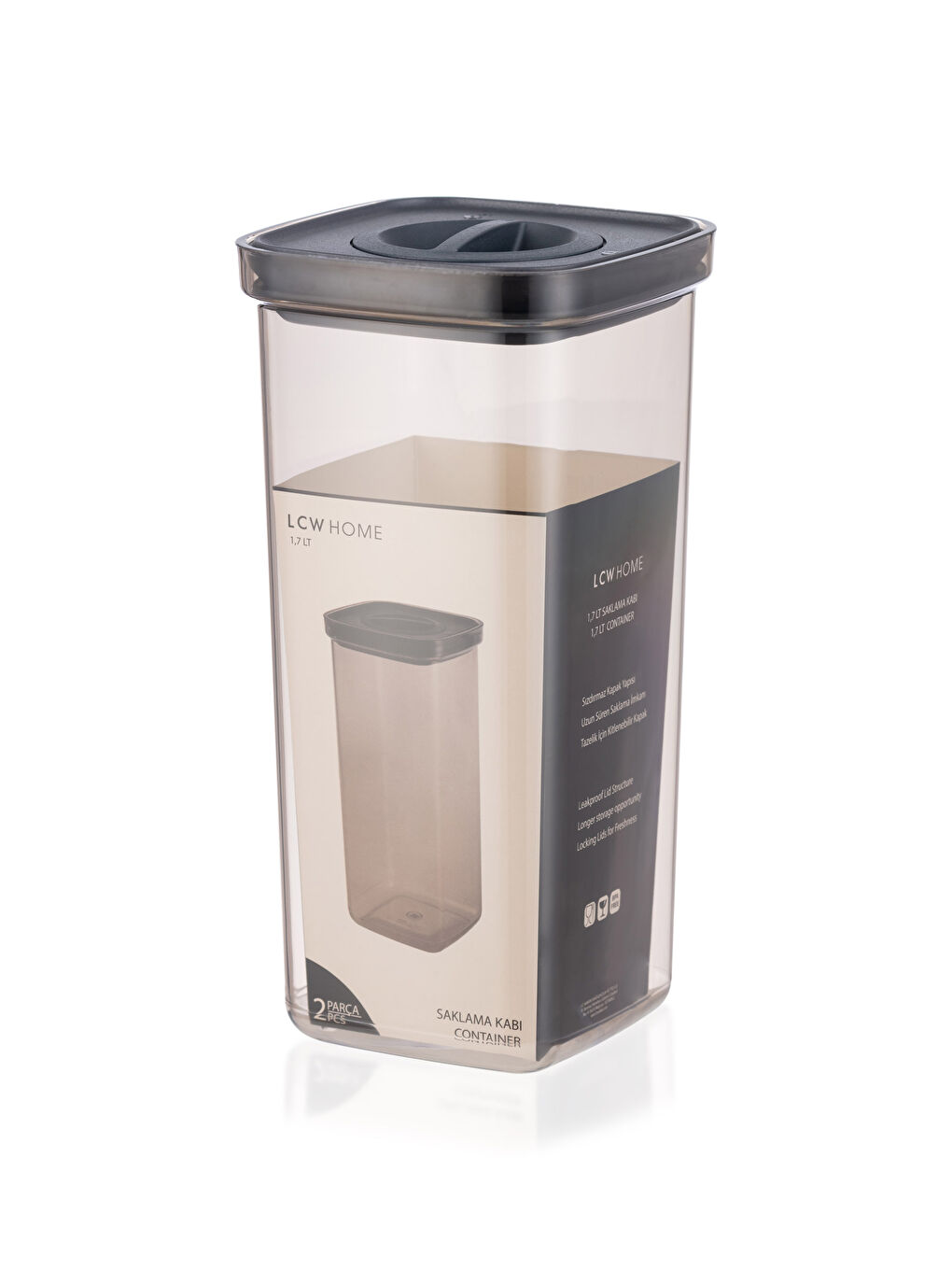 Plastic Storage Container with Lid 1700 Ml-4