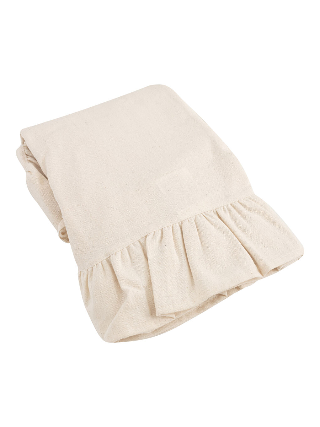 Bej Fırfır Detaylı Pamuklu Masa Örtüsü 150x200 cm-3