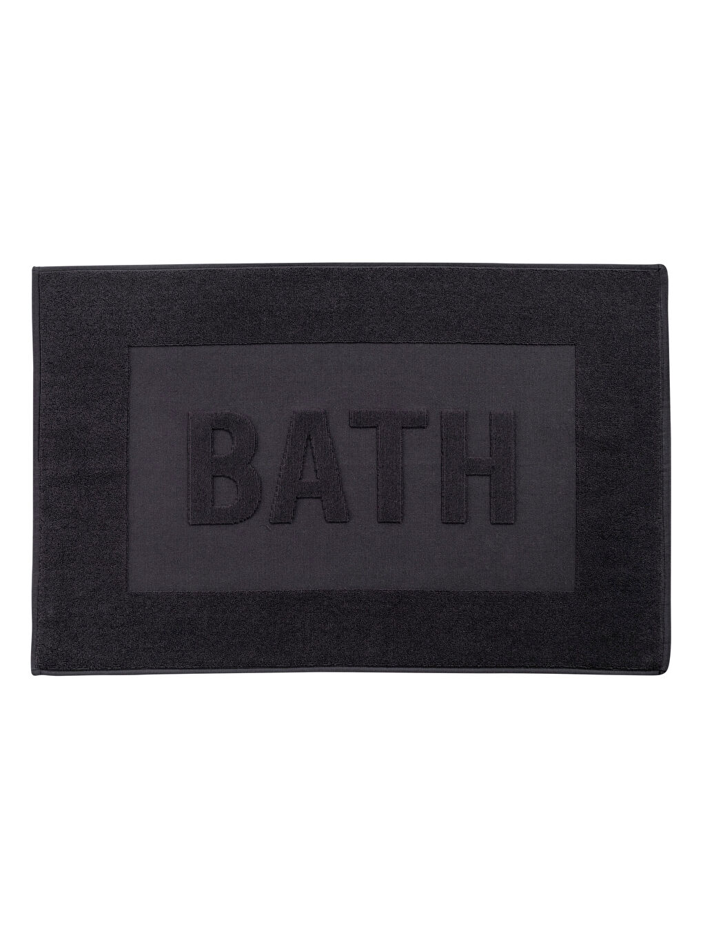 Siyah Yazı Desenli Pamuklu Banyo Ayak Havlusu 50x70 cm-3