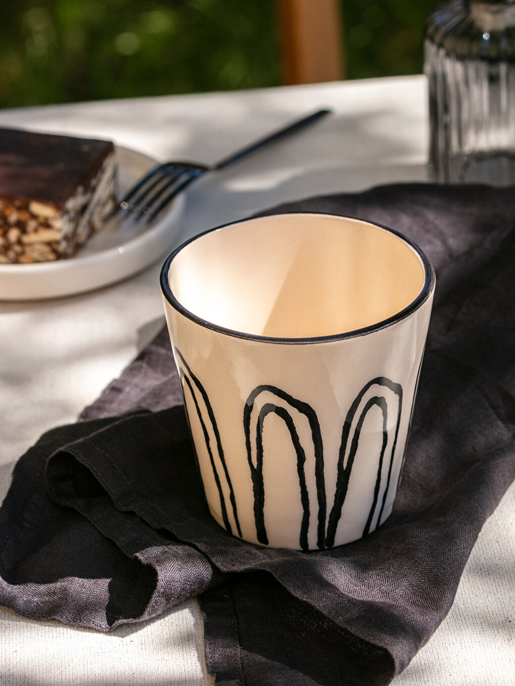 Siyah Desenli Seramik Bardak 210 ml-1