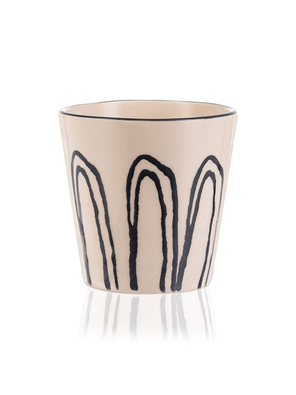 Siyah Desenli Seramik Bardak 210 ml-3