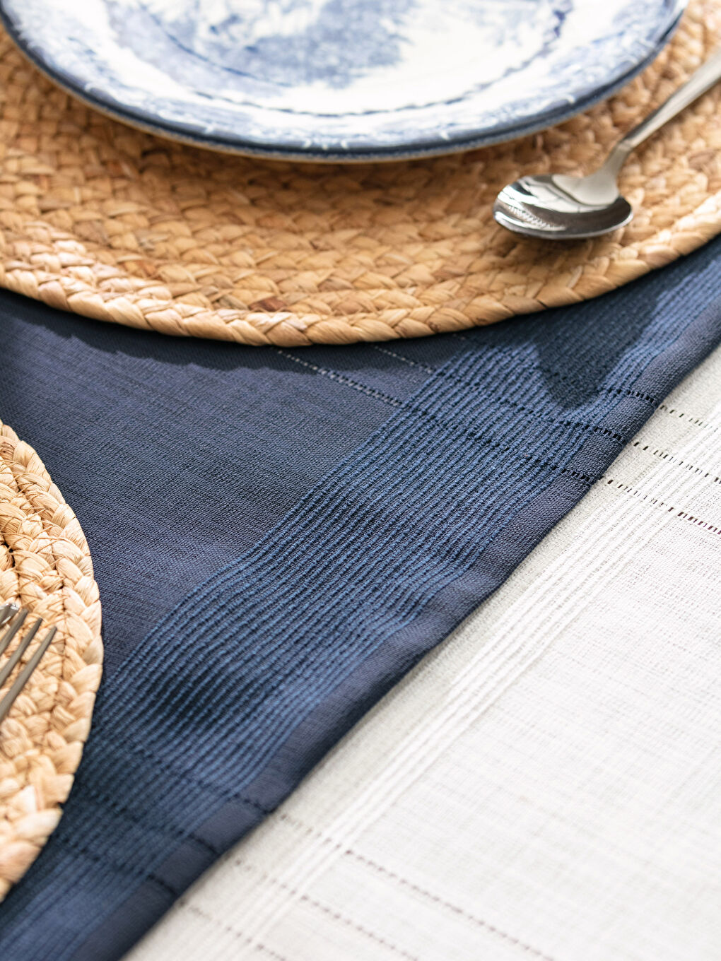 Lacivert Çizgi Detaylı Runner 45x150 cm-2