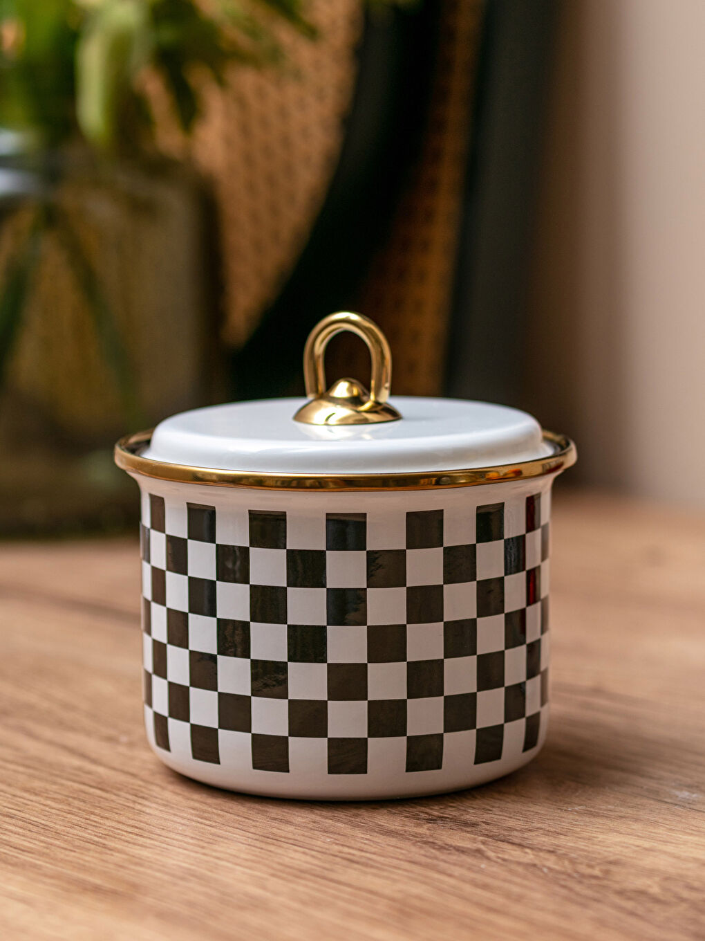 LCW HOME Patterned Enamel Storage Container with Lid 9 Cm -S2LA55Z8-LQJ