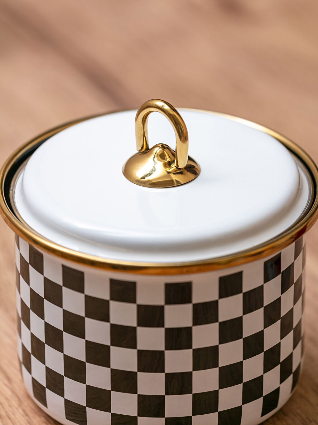 LCW HOME Patterned Enamel Storage Container with Lid 9 Cm -S2LA55Z8-LQJ