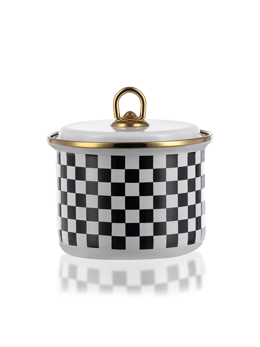 LCW HOME Patterned Enamel Storage Container with Lid 9 Cm -S2LA55Z8-LQJ
