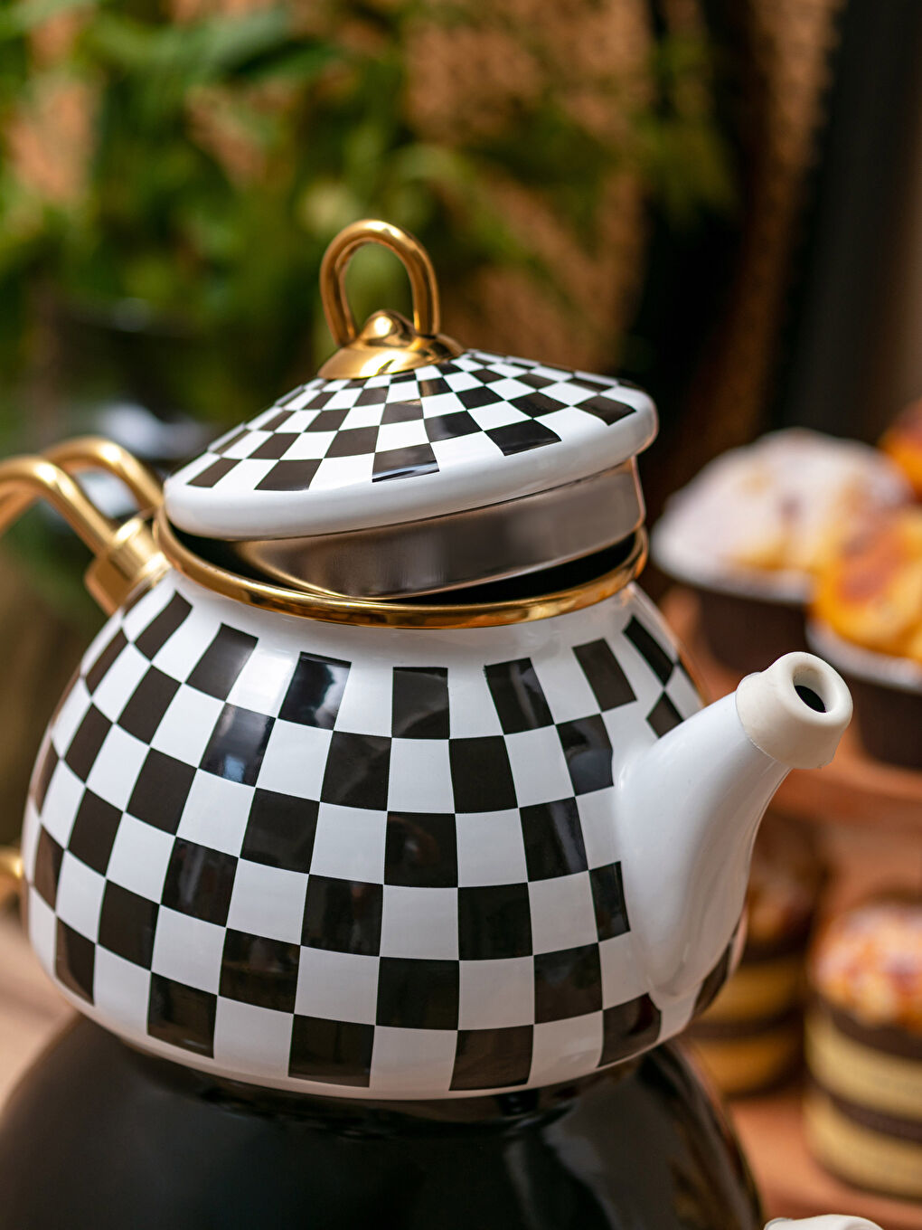 Siyah Emaye Çaydanlık Seti 1,1 Lt + 2,3 Lt-2