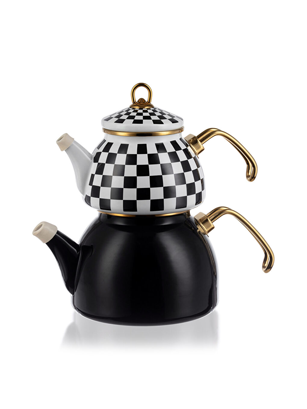 Siyah Emaye Çaydanlık Seti 1,1 Lt + 2,3 Lt-4