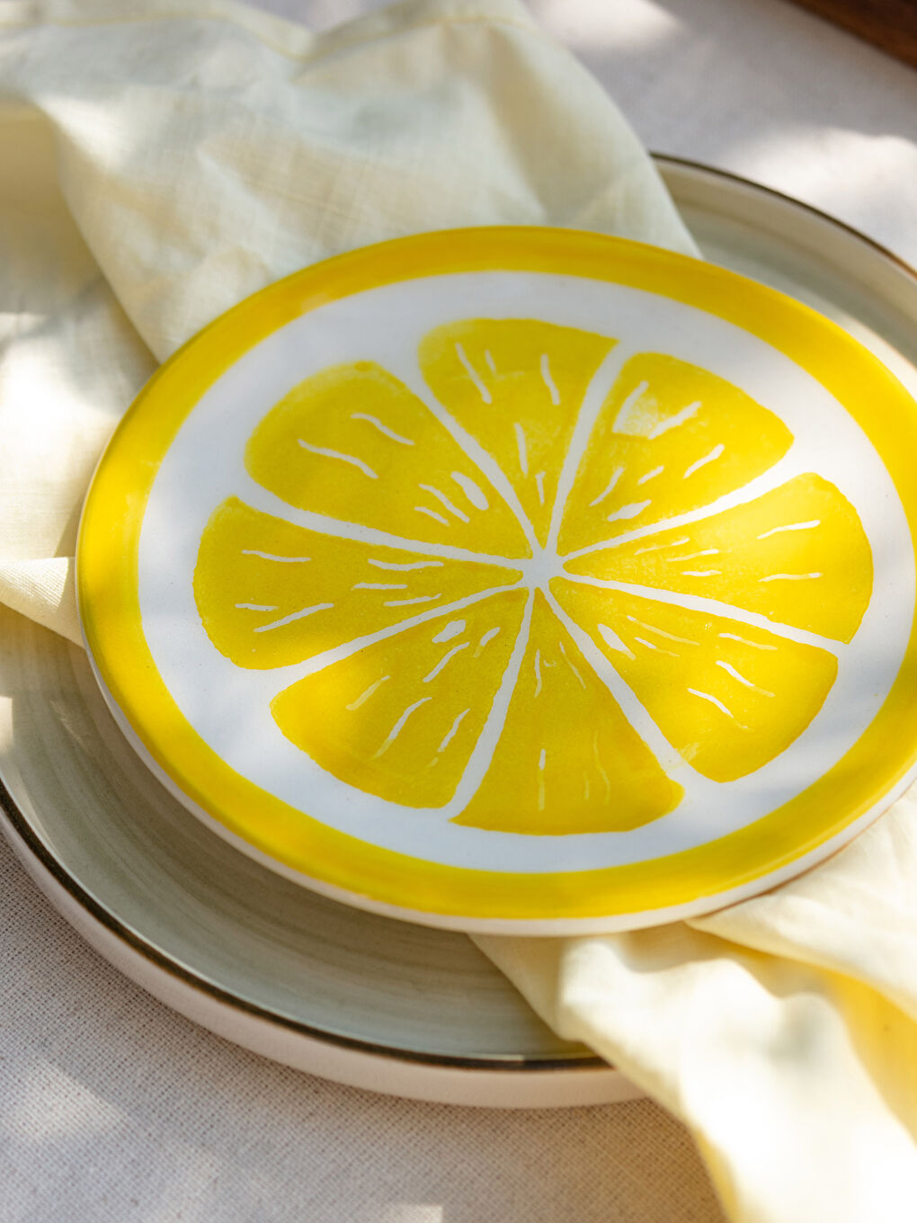 Limon Baskılı Seramik Pasta Tabağı 15 cm-2