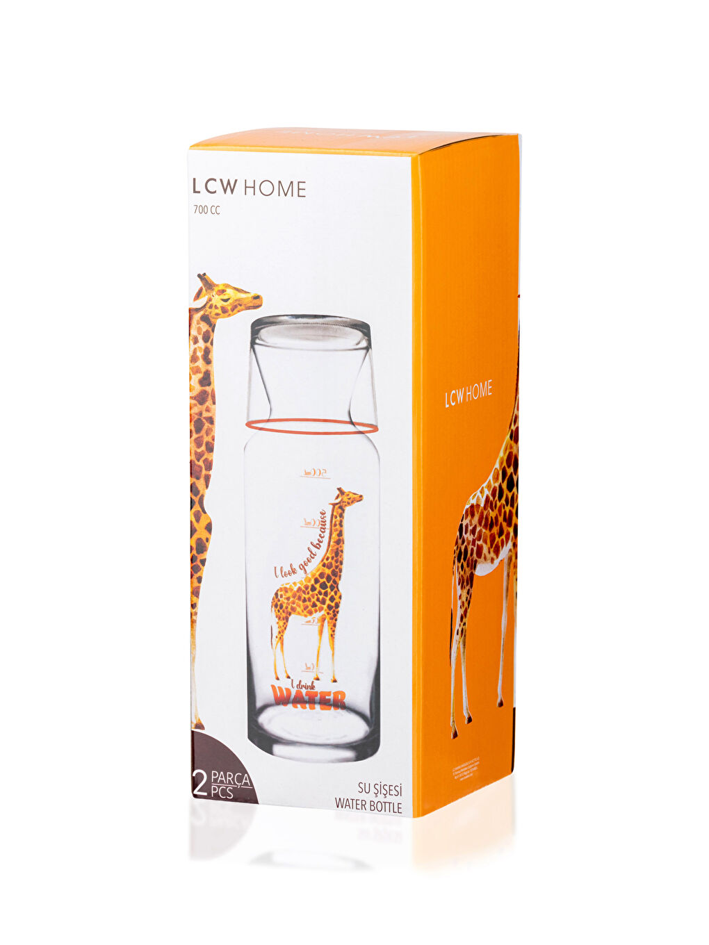 Carafe Pichet en Verre Imprimé Girafe avec Couvercle 700 Ml-4