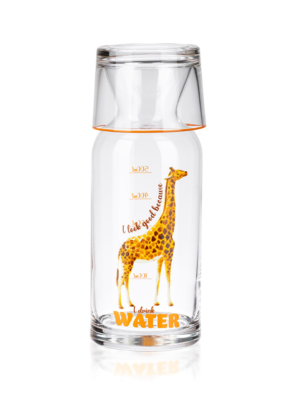 Carafe Pichet en Verre Imprimé Girafe avec Couvercle 700 Ml-5