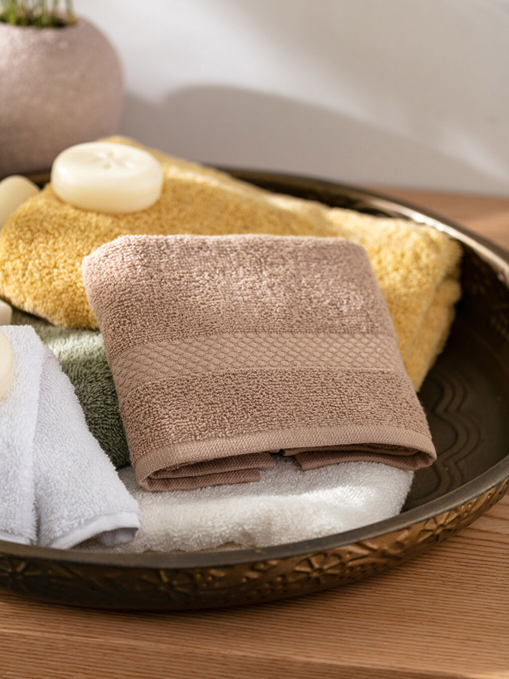 Однотонное хлопковое полотенце для рук 30x50 см