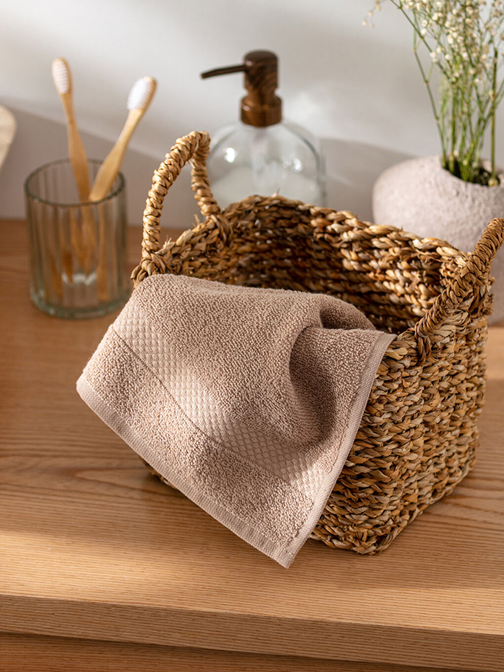 Однотонное хлопковое полотенце для рук 30x50 см-1