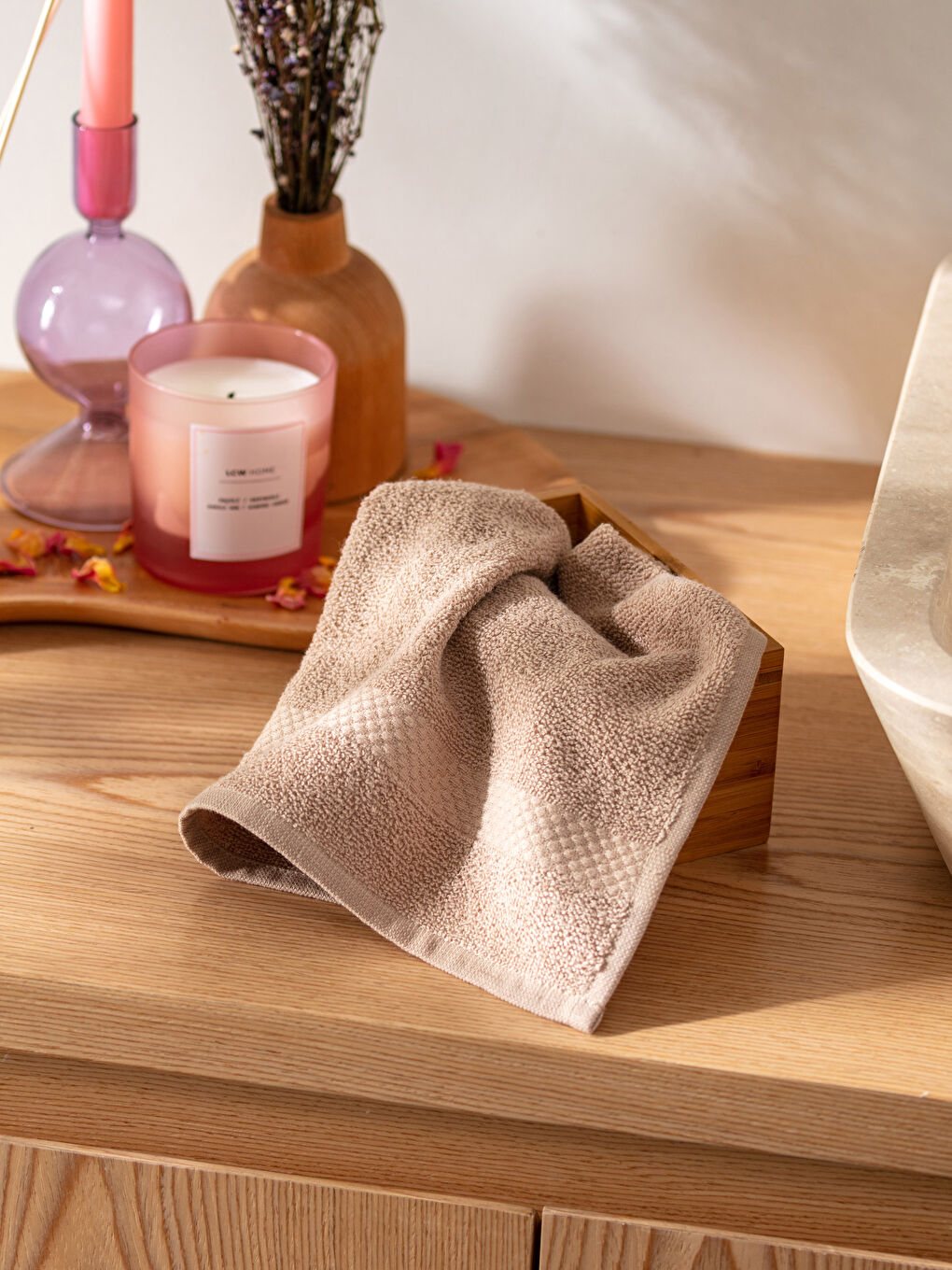 Однотонное хлопковое полотенце для рук 30x50 см-2