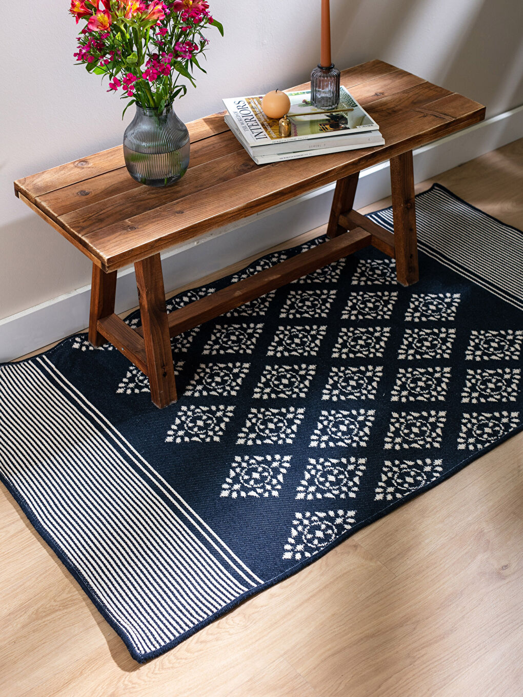 Tapis Rayé Double Face 70x140 Cm