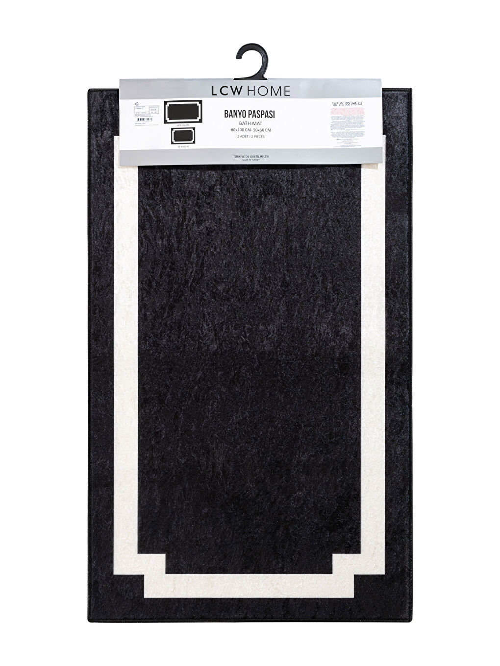 Siyah Renk Bloklu Banyo Paspası 2'li-3