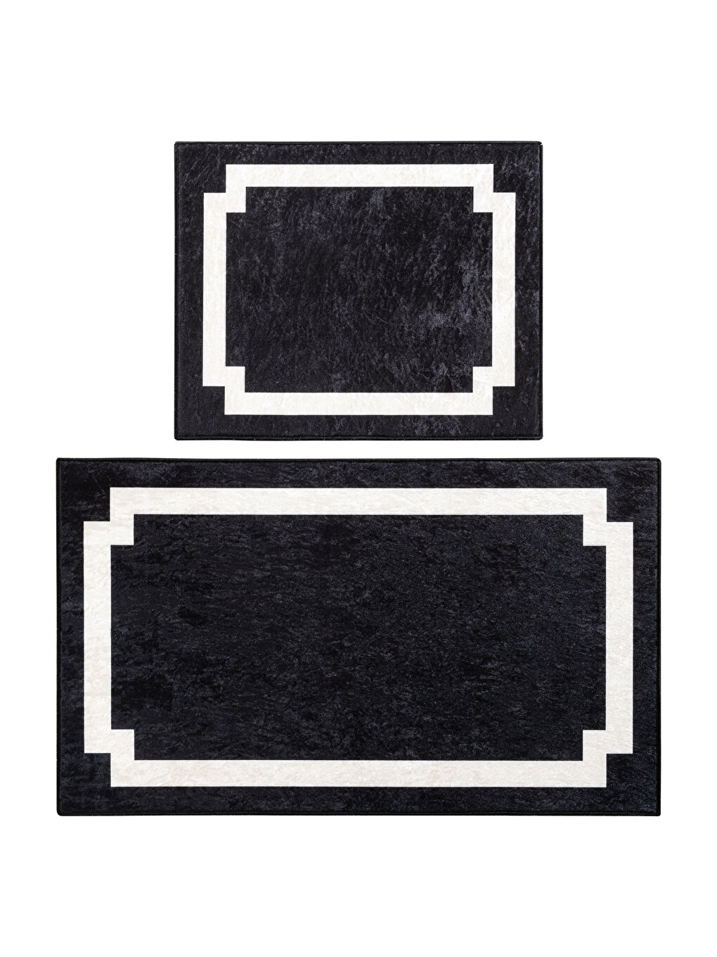 Siyah Renk Bloklu Banyo Paspası 2'li-4