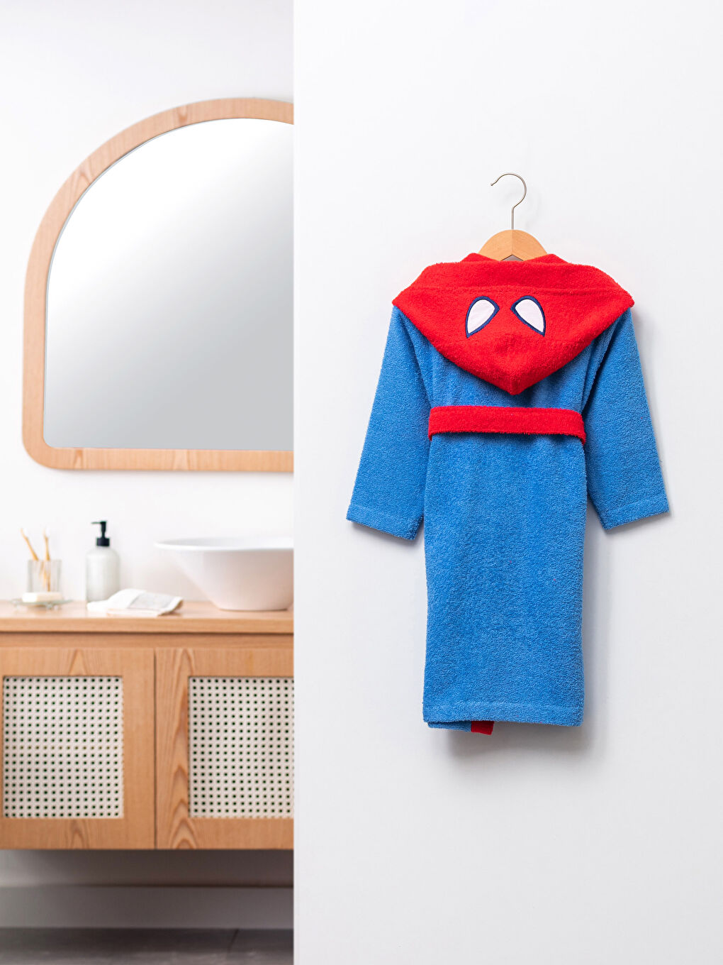 Ліцензований довгий дитячий халат із капюшоном Спайдермен-1