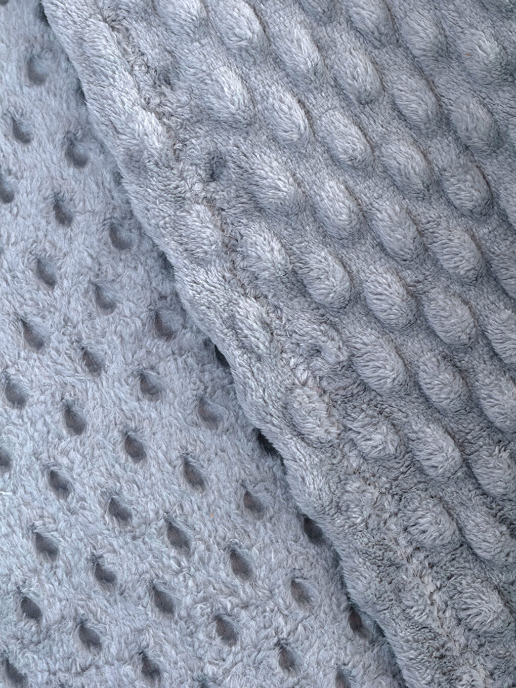 Gri Battal Boy Yumuşak Dokulu Çift Kişilik Battaniye 220x240 cm-3