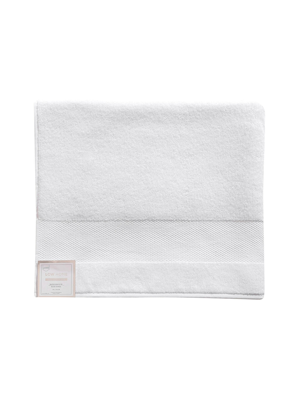 Beyaz Düz Pamuklu Banyo Havlusu 70x140 cm-4