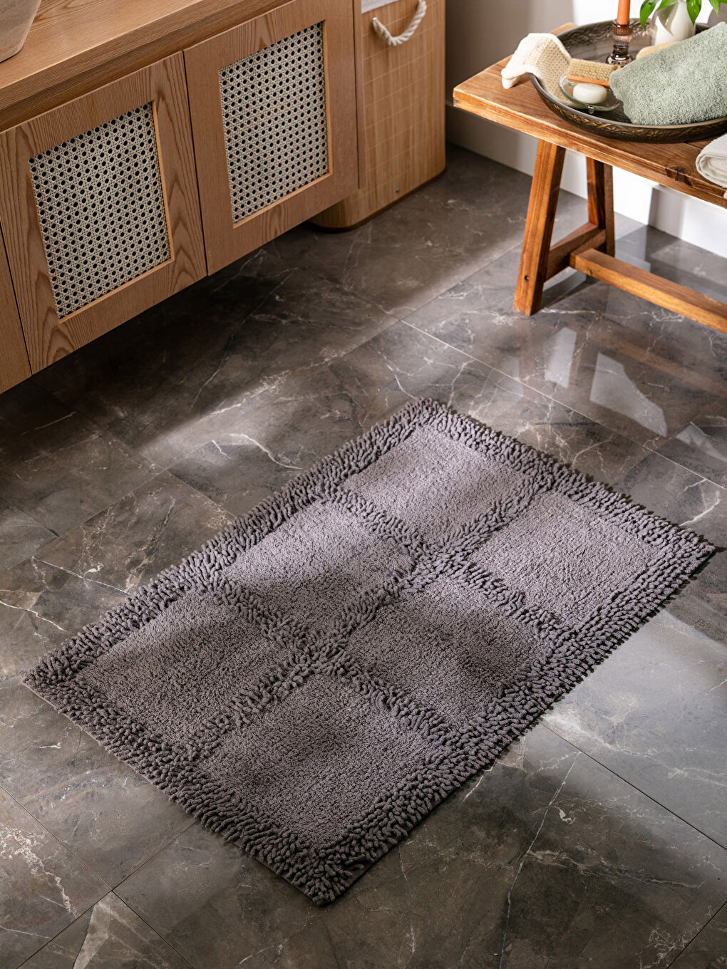 Tapis de Bain à Motif Géométrique 60x90 Cm