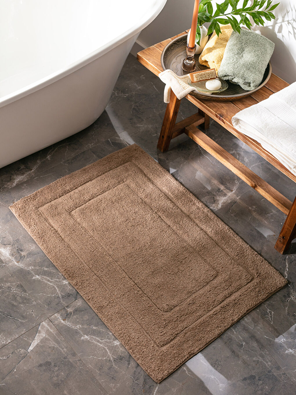 Geometric Patterned Bath Mat 60x90 Cm
