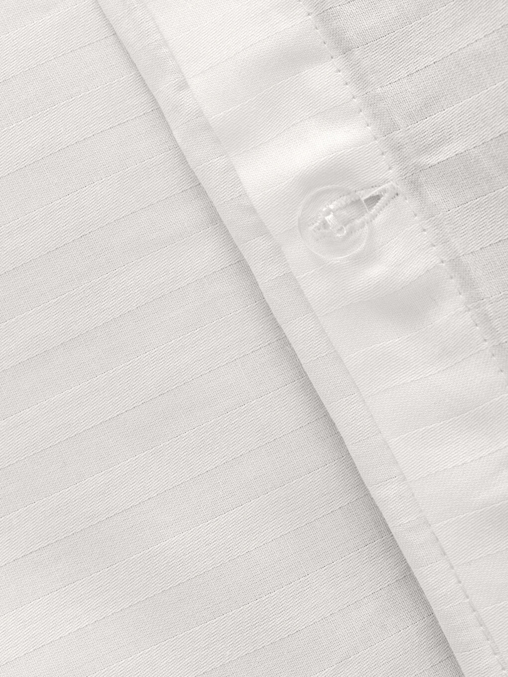 Beyaz Çizgili Pamuk Saten Çift Kişilik Nevresim Seti-5