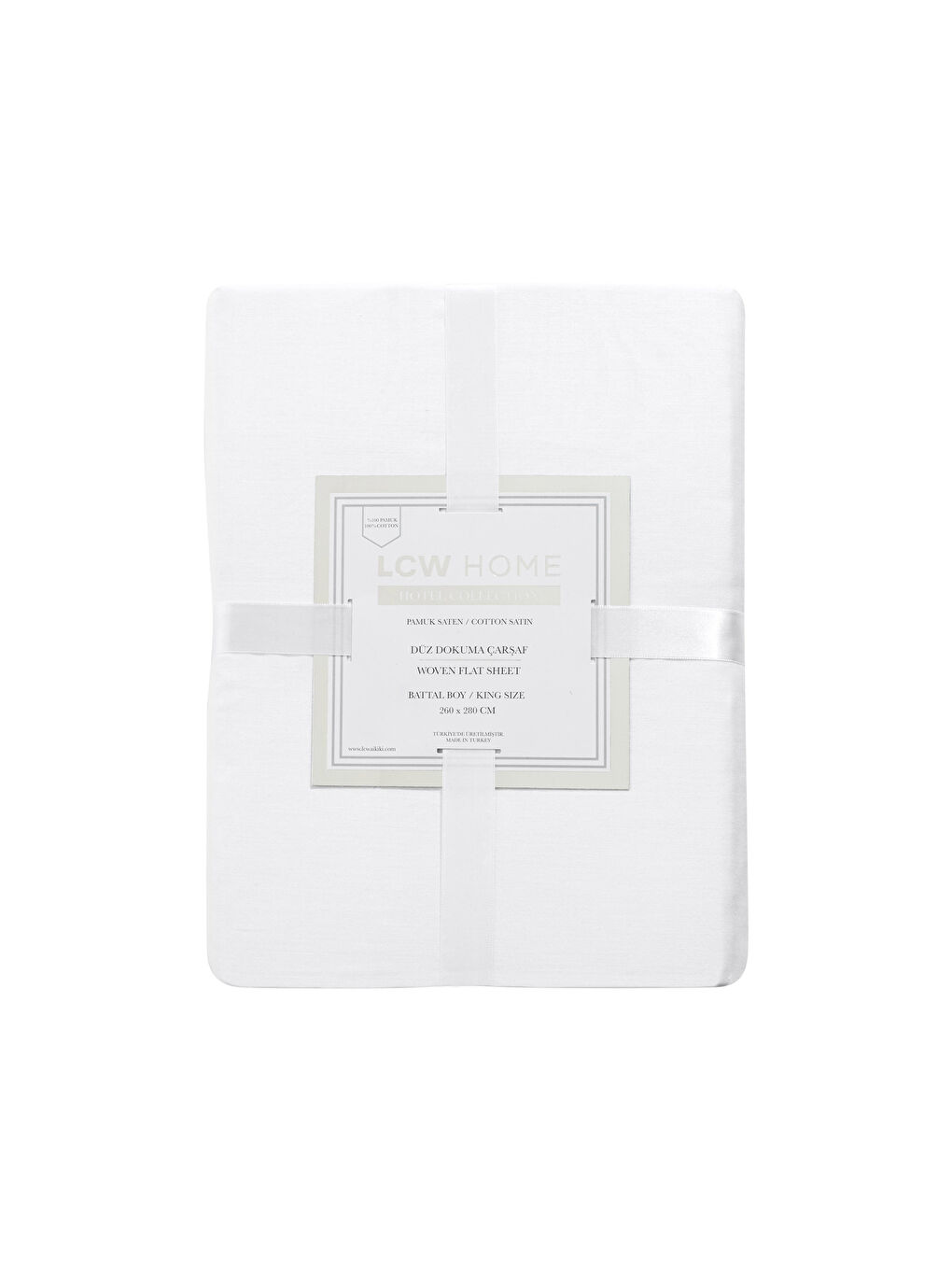 LCW HOME Plain Cotton Satin Double Bed Sheet 260x280 Cm -S2M220Z8-J5E
