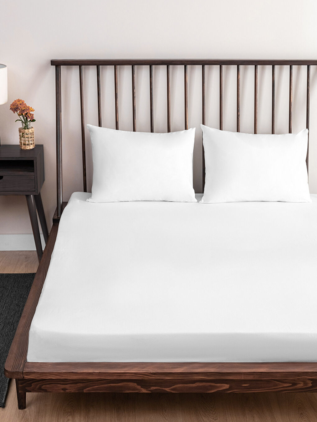 Beyaz Düz Pamuk Saten Çift Kişilik Çarşaf 240x260 cm