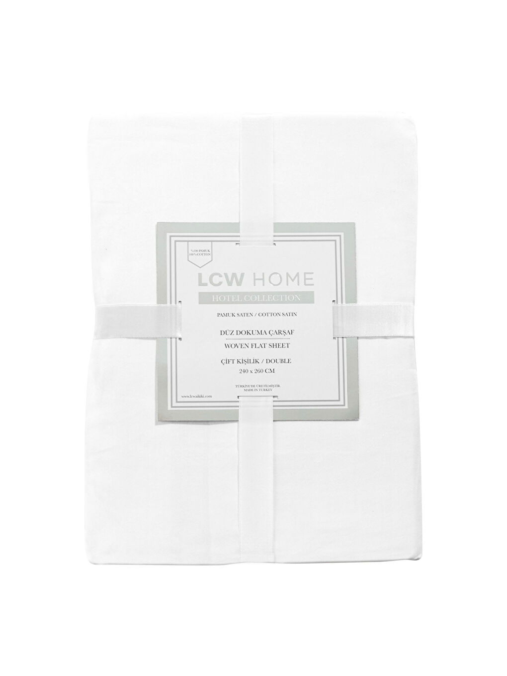 Beyaz Düz Pamuk Saten Çift Kişilik Çarşaf 240x260 cm-3