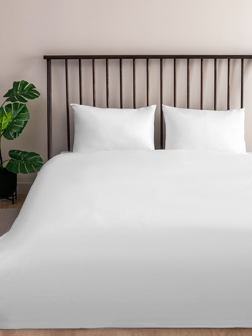 طقم غطاء لحاف مزدوج قطن سادة كبير الحجم