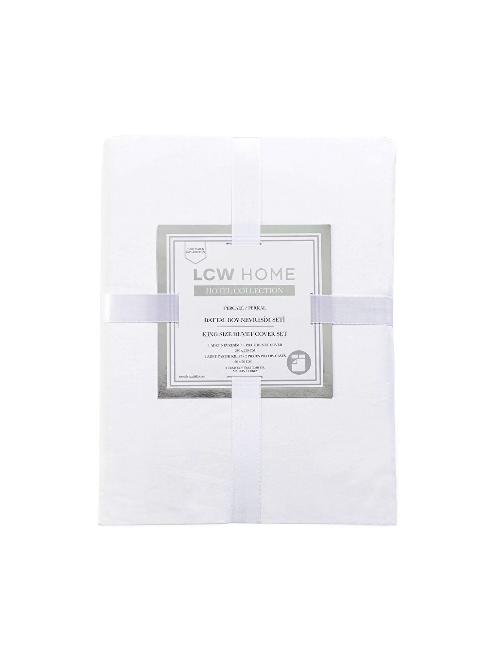 طقم غطاء لحاف مزدوج قطن سادة كبير الحجم-6