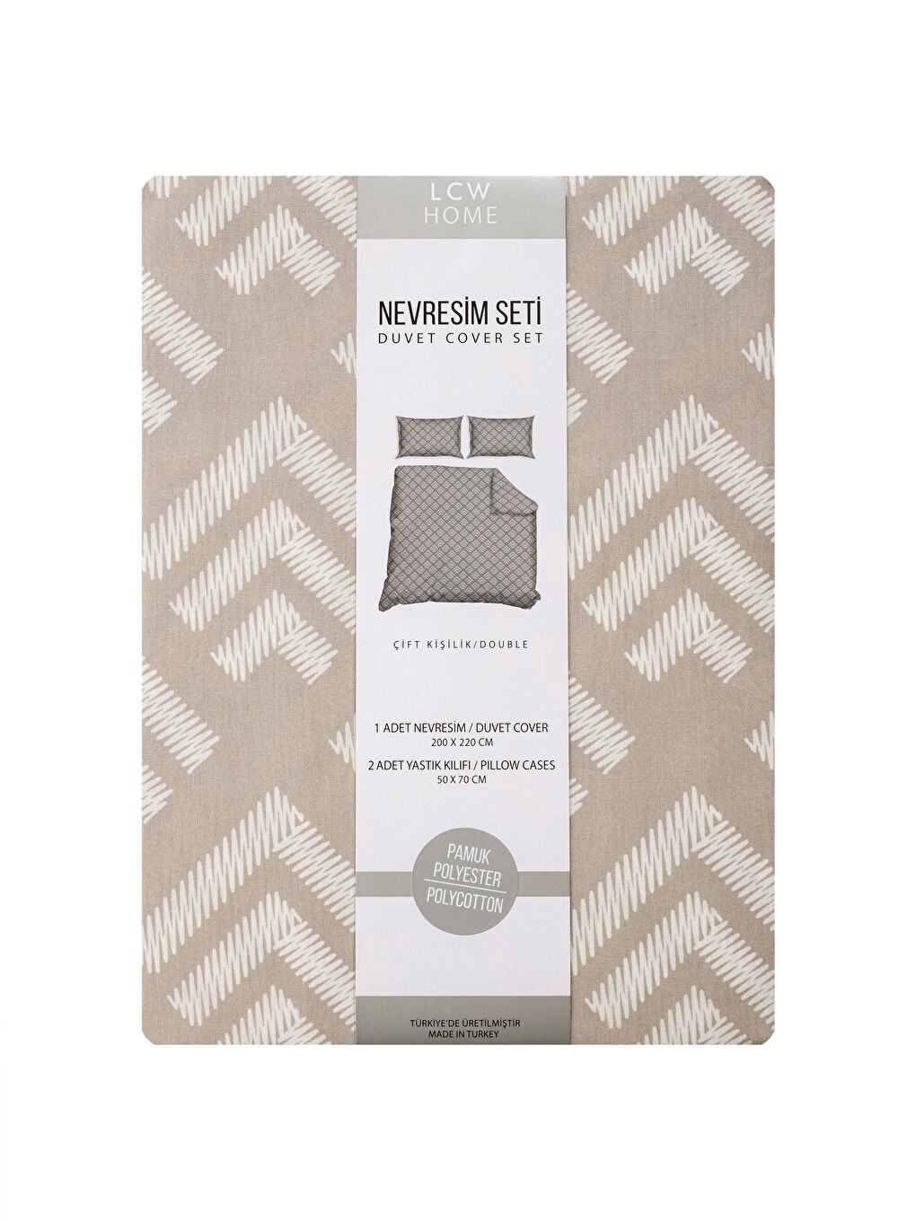 Bej Desenli Çift Kişilik Nevresim Seti-6