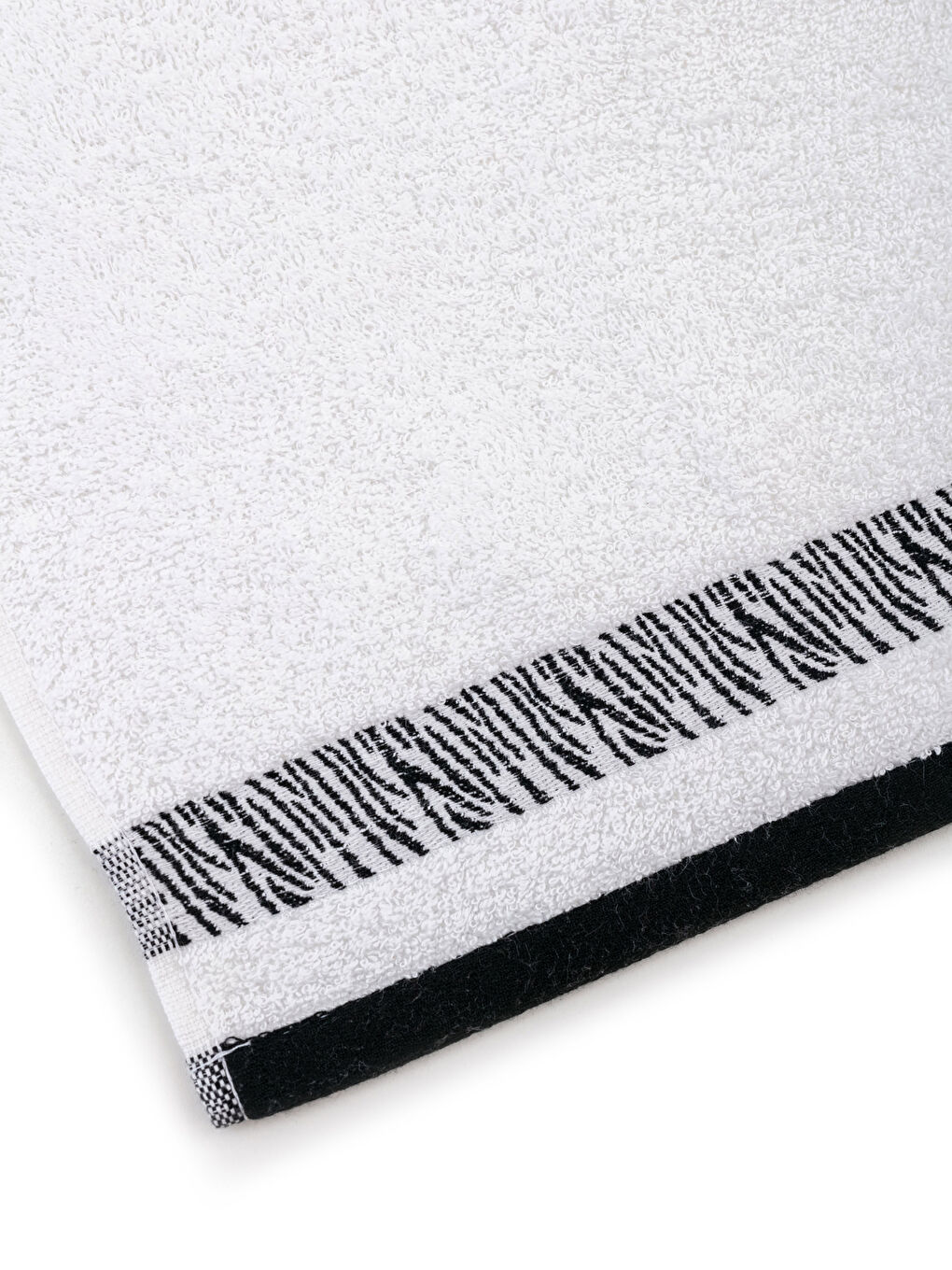 Beyaz Nakışlı Pamuklu El Havlusu 30x50 cm-3