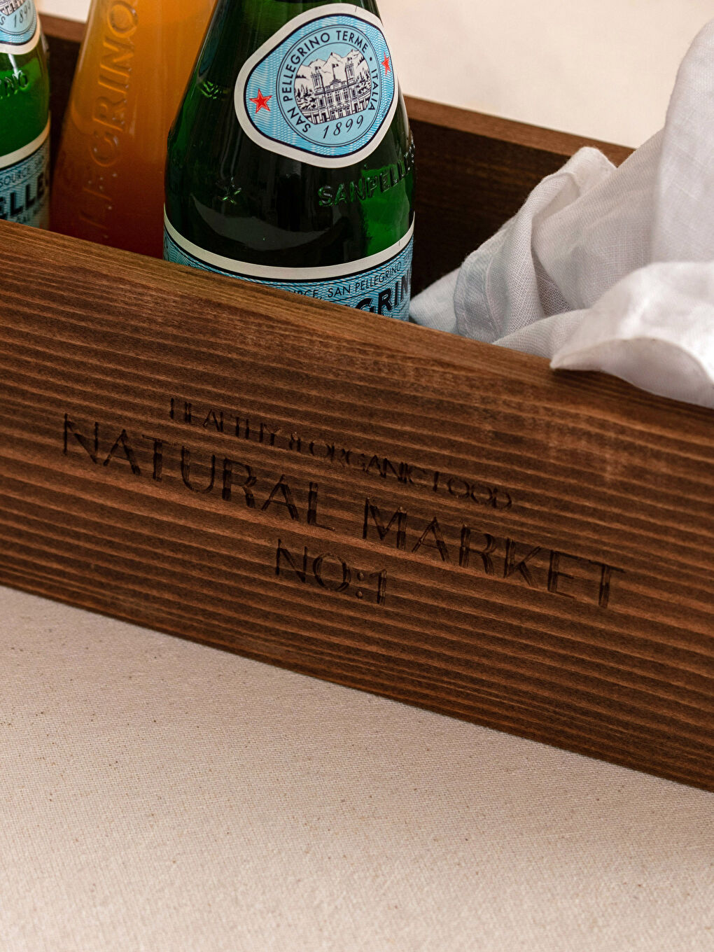 Karışık Yazı Baskılı Ahşap Organizer Kutu 33x11x9 cm-2