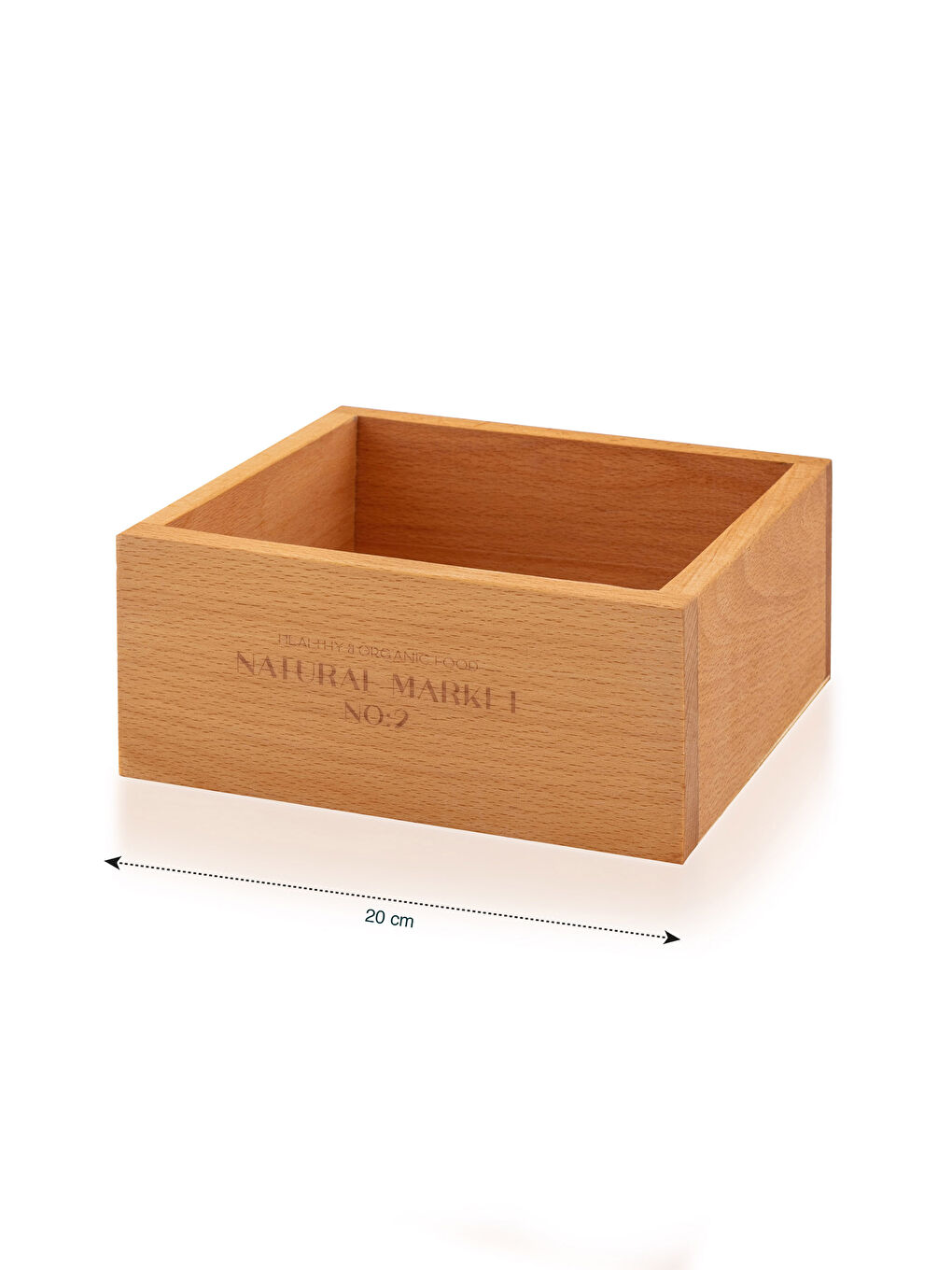 صندوق منظم خشبي مطبوع بنص 20 سم-3