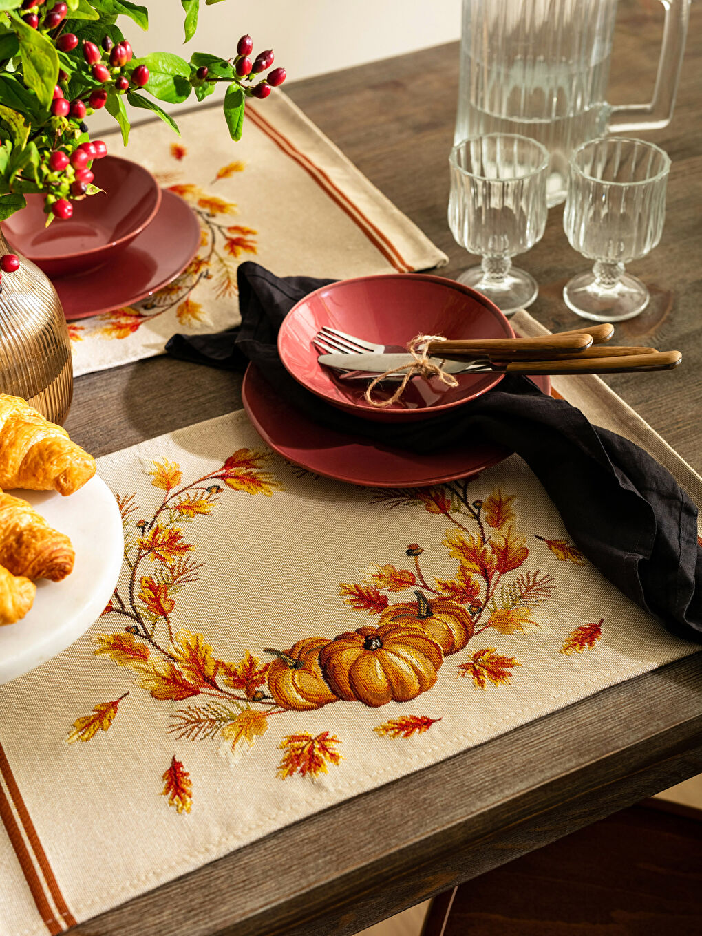 LCW HOME Patterned Jacquard Table Mat 2-Pack 33x50 Cm -W2G195Z8-F9C