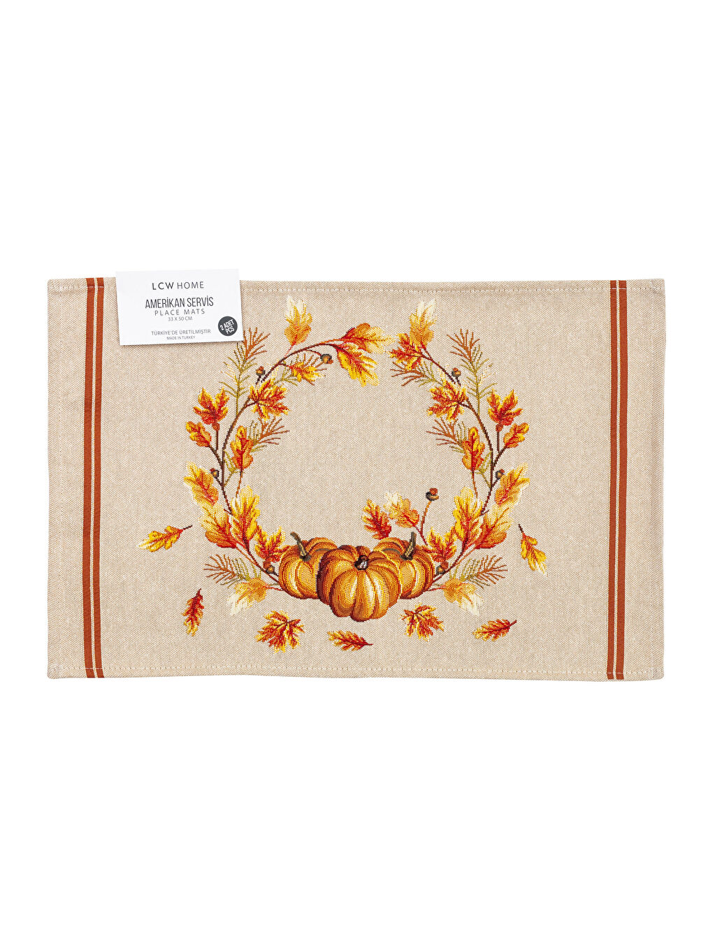 LCW HOME Patterned Jacquard Table Mat 2-Pack 33x50 Cm -W2G195Z8-F9C