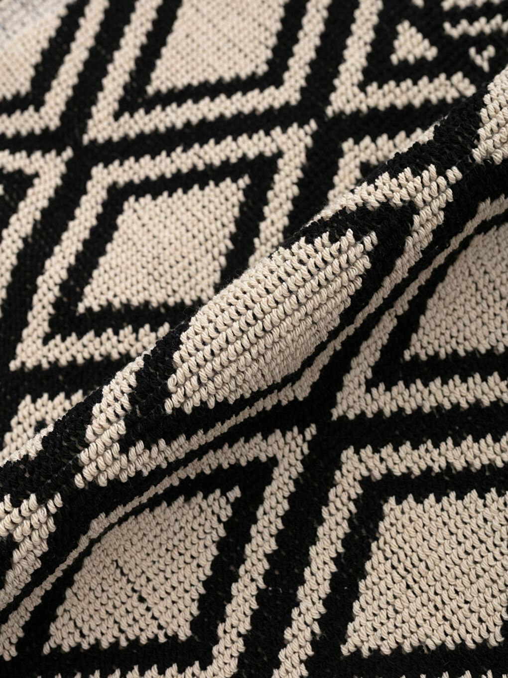 Ekru Geometrik Desenli Banyo Paspası 2'li-1