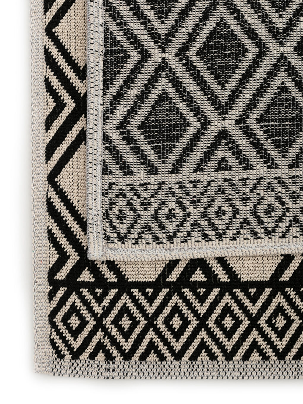 Ekru Geometrik Desenli Banyo Paspası 2'li-2