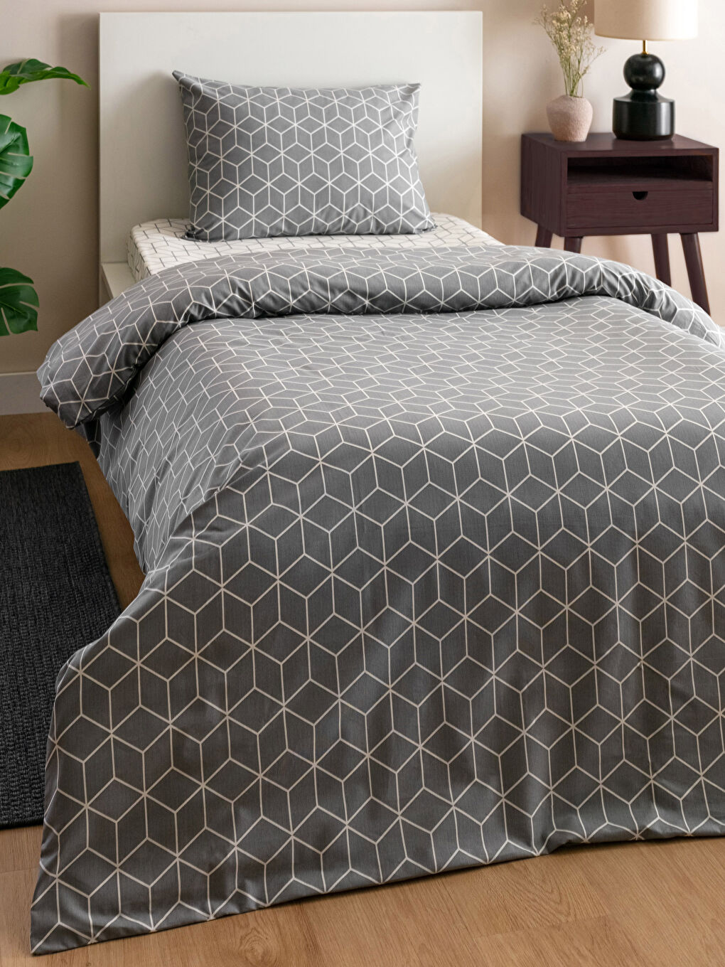 LCW HOME طقم غطاء لحاف مفرد قطن مطبوع -S2MR20Z8-LRW