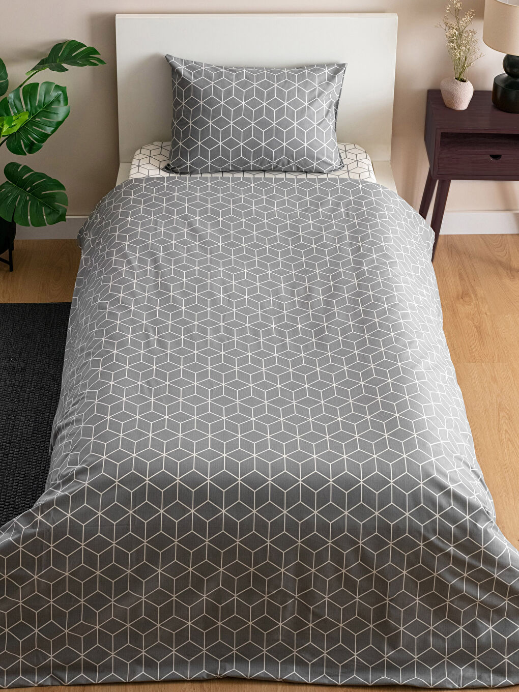 LCW HOME طقم غطاء لحاف مفرد قطن مطبوع -S2MR20Z8-LRW
