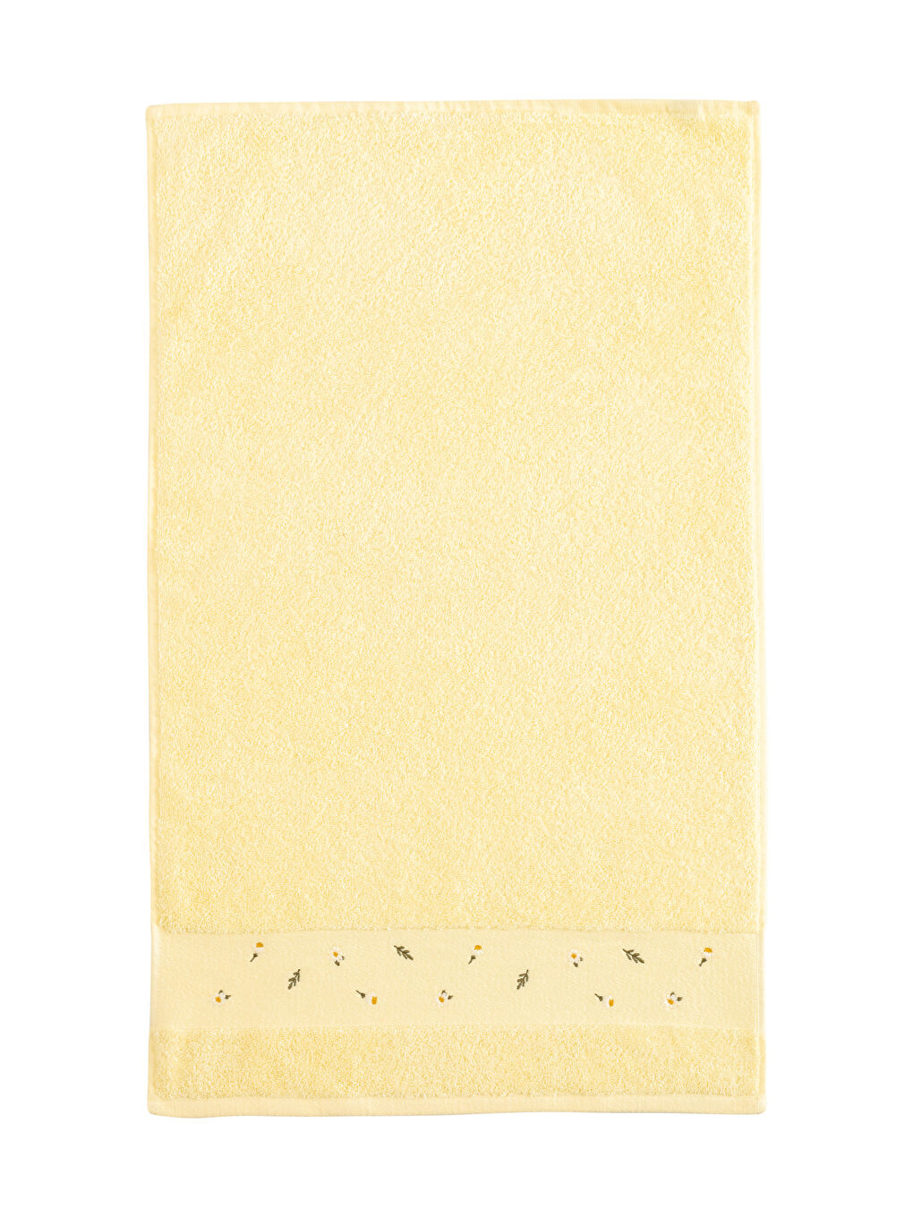 Sarı Nakışlı Pamuklu Yüz Havlusu 50x80 cm-4