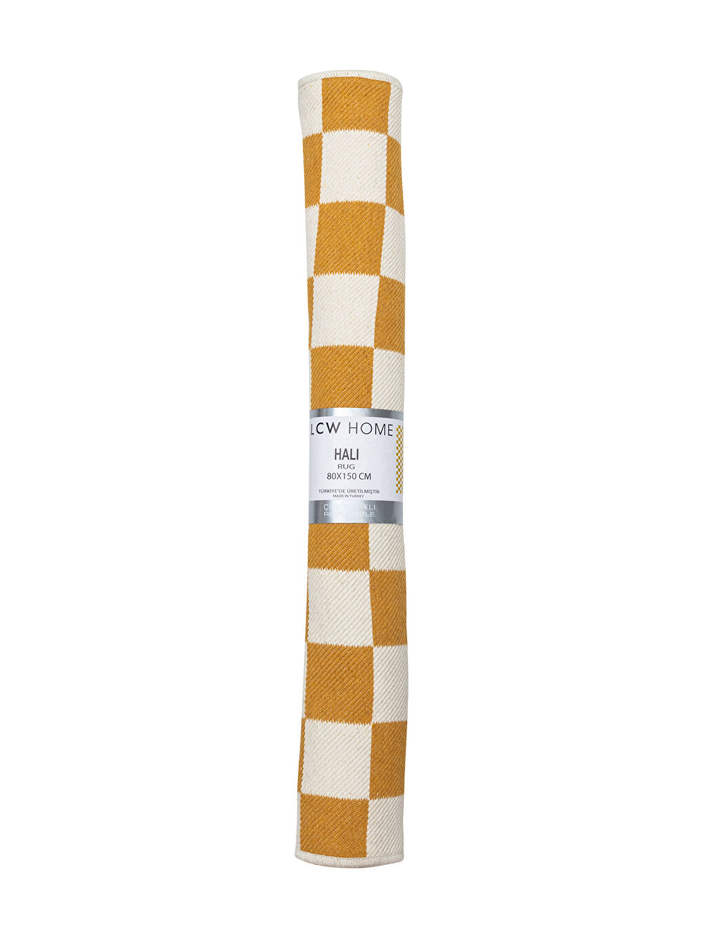 Checker Patterned Double Sided Tasseled Rug 80x150 Cm-3
