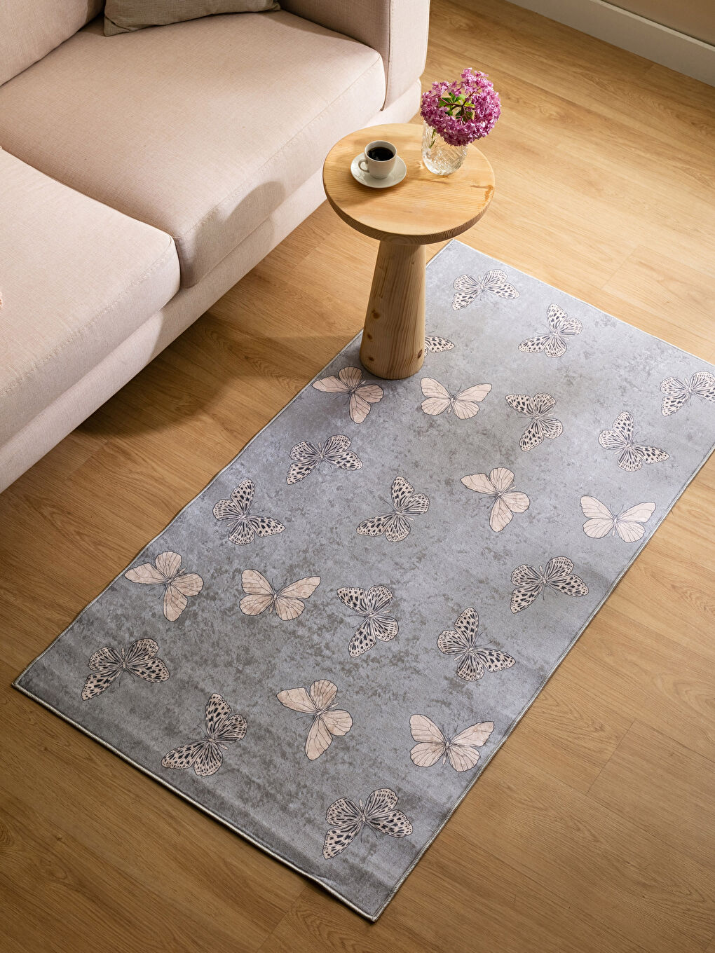 Karışık Kelebek Baskılı Halı 80x150 cm